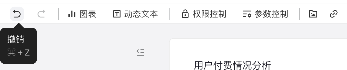 总结摘要编辑工具栏，悬停撤销按钮显示「撤销 ⌘+Z」提示，重做置灰