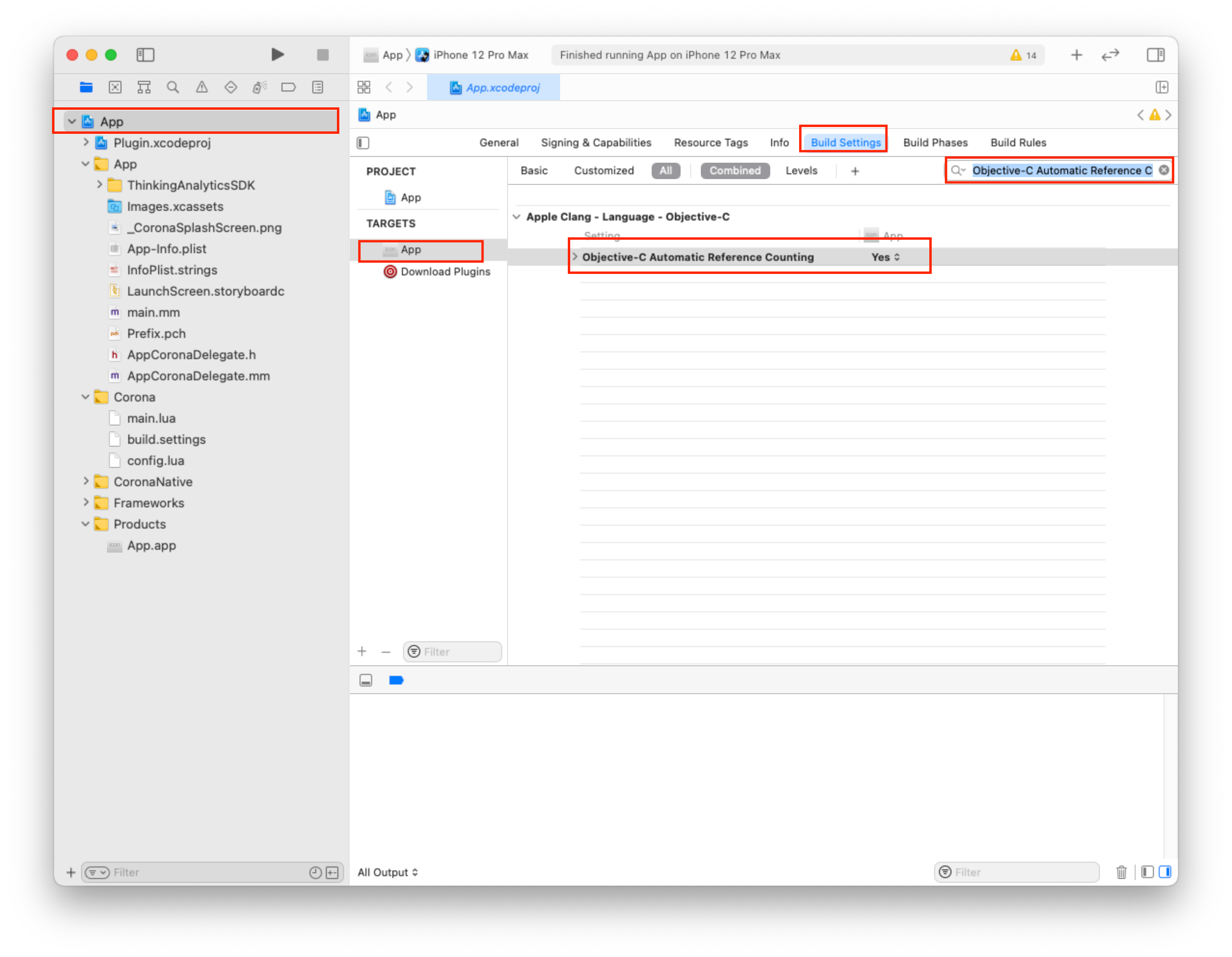 Xcode 的 Build Settings 中把 Objective-C 自动引用计数设为 Yes